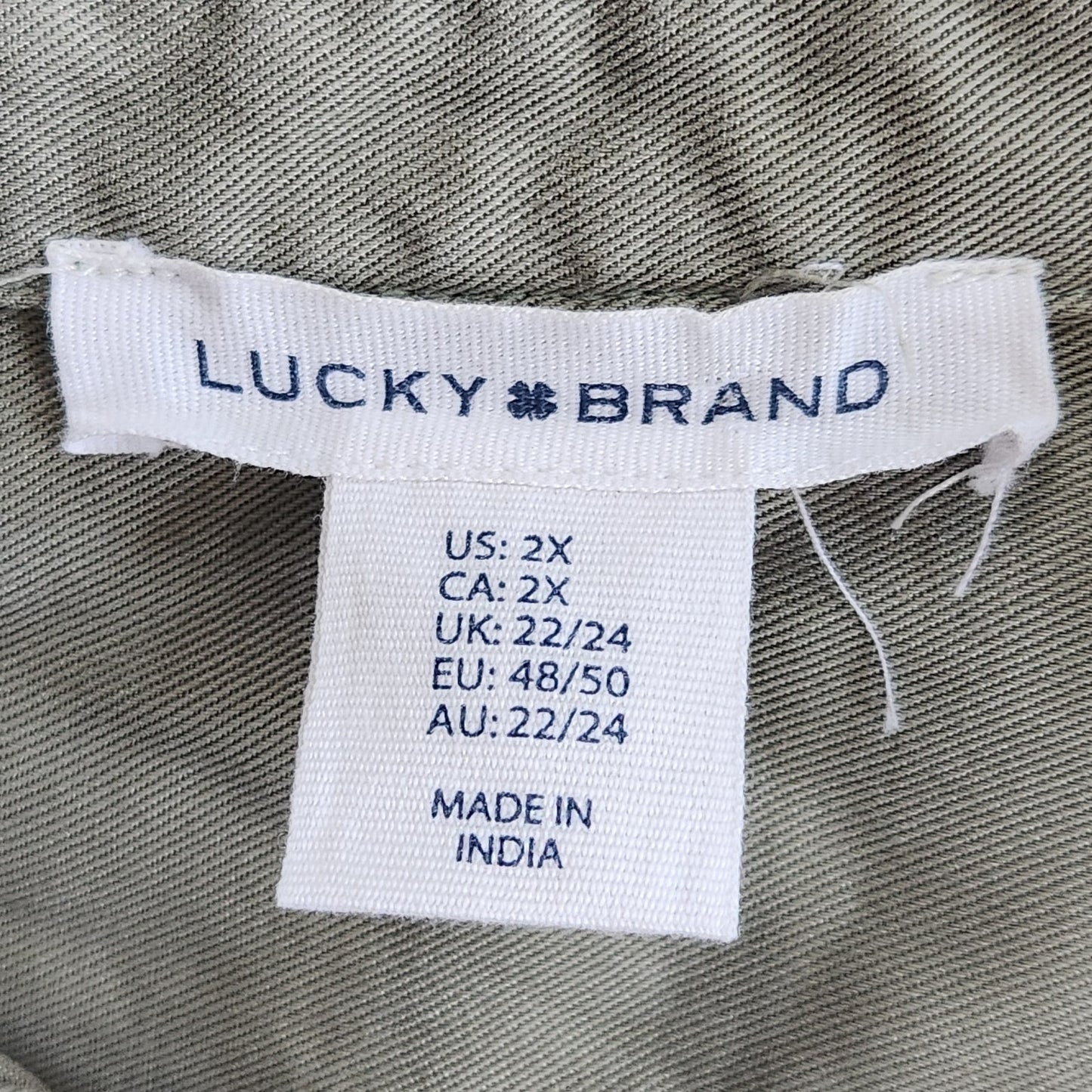 Lucky Brand Women's Lyocell Sage Green Collared Shift Shirt Dress Size 2X