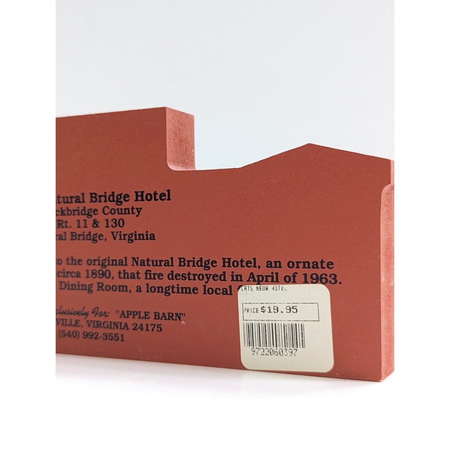 Natural Bridge Hotel, Virginia Shelf Sitter – 1997 Apple Barn Exclusive