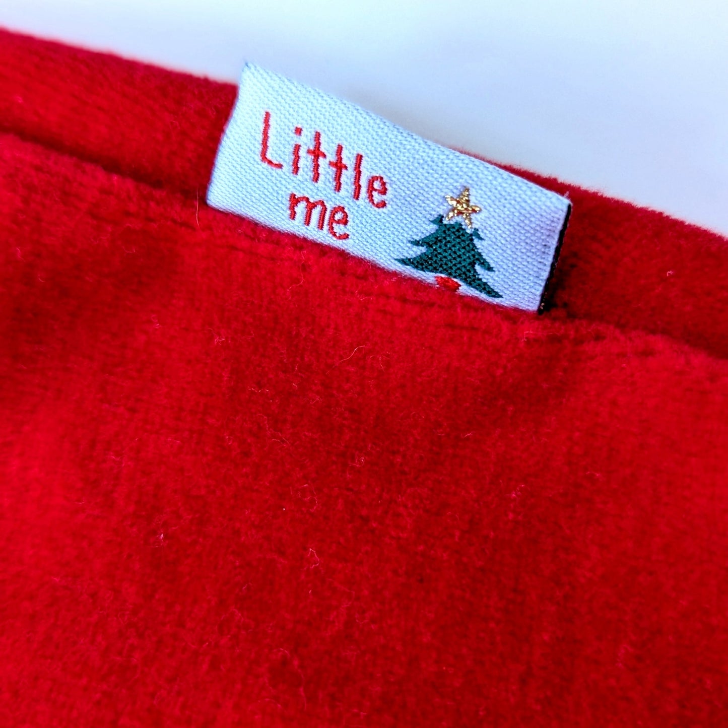 🎄 Vintage Little Me 1990s Red Velour "My First Christmas" Baby Footie – Size 6 Months