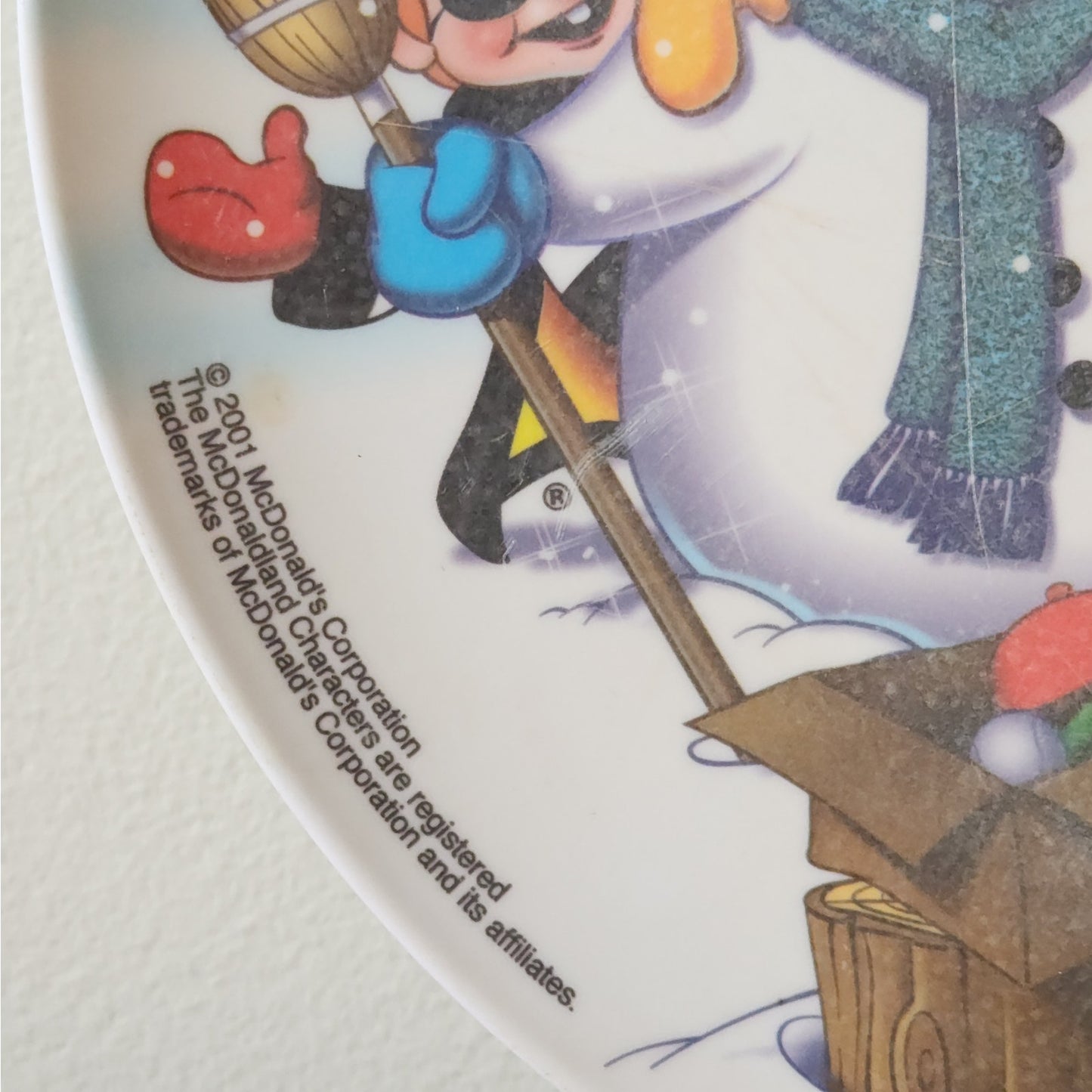 Vintage McDonald’s Holiday Gift Bundle | 2001 “Duh, Happy Holidays” Plate & 1985 Plush Reindeer Ornament