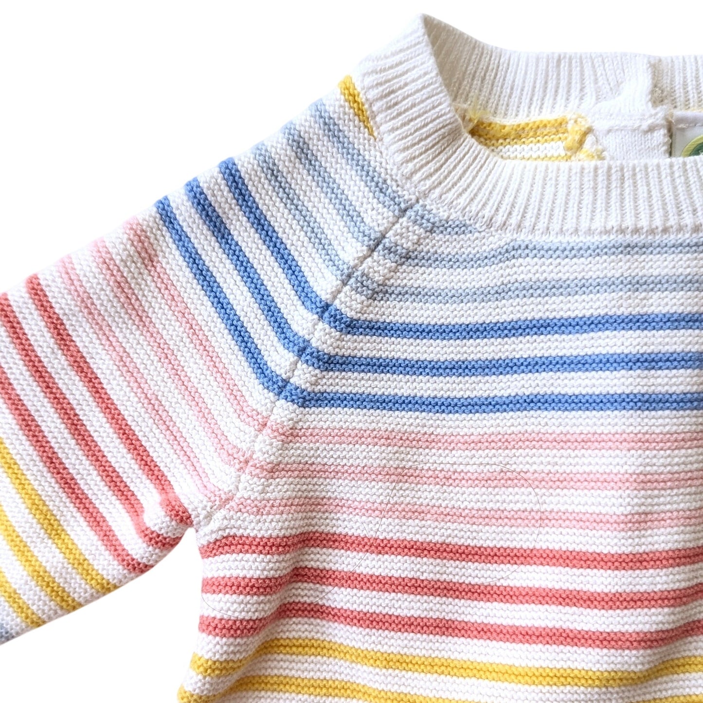Little Me Unisex Baby Sweater Knit Bodysuit – Rainbow Striped – Size 6 Months