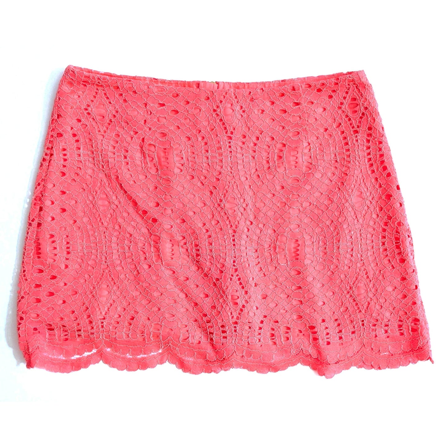 Lilly Pulitzer Alice Skort Coral Pink Eyelet Stretch Mini Skirt Women's Size 0