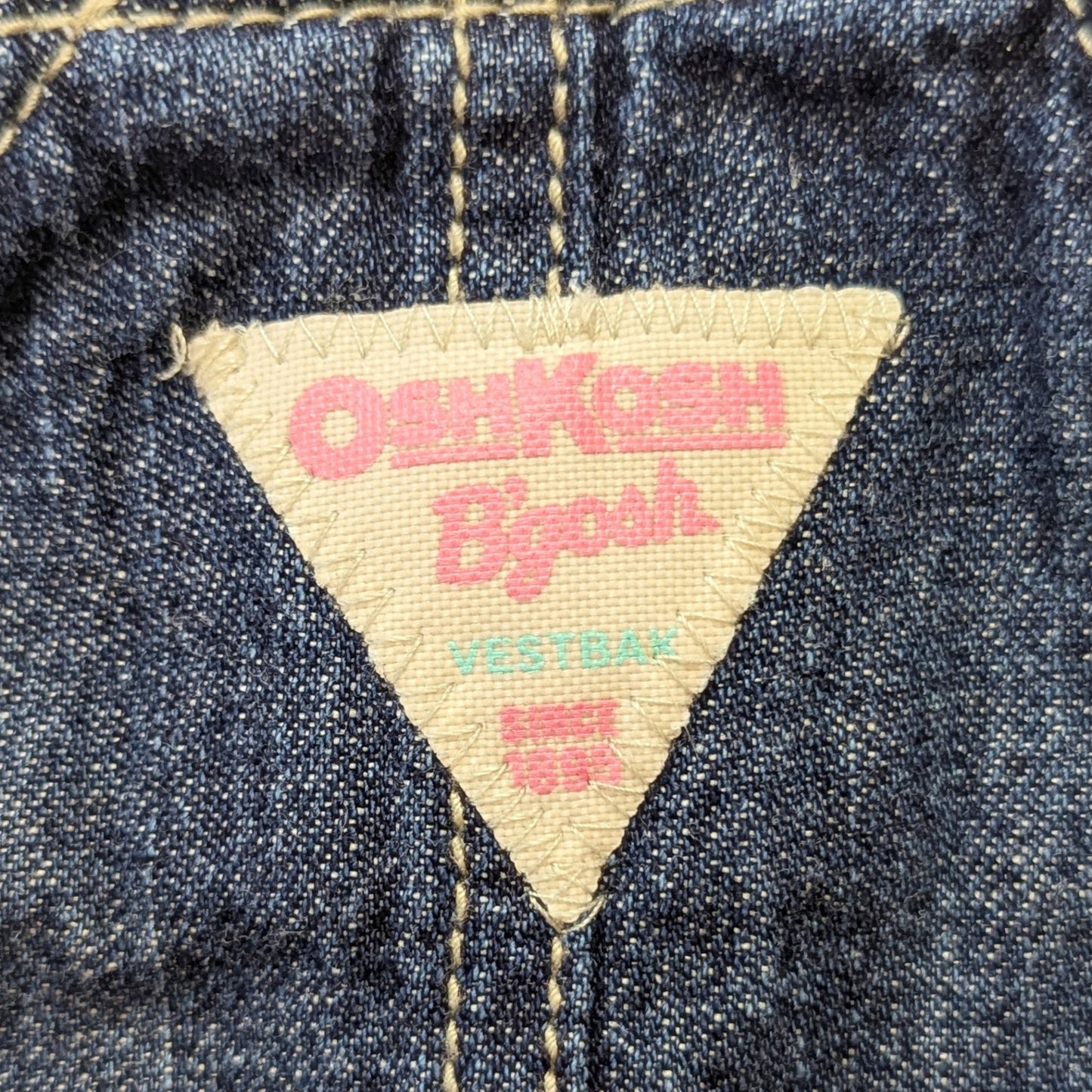 Vintage OshKosh B’gosh Vestbak Jean Shortalls | Rainbow Stitching | Baby 12 Months