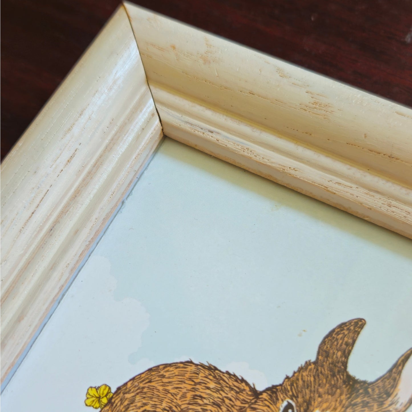 “Every Bunny Needs Some Bunny” Framed Bunny Print | 1990s 4x6 Wood Frame