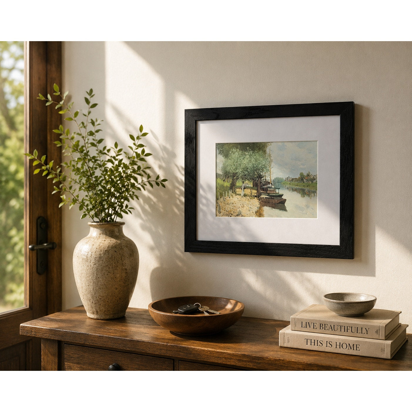 The Seine at Bougival by Sisley | Impressionist Seine River Framed Print Art