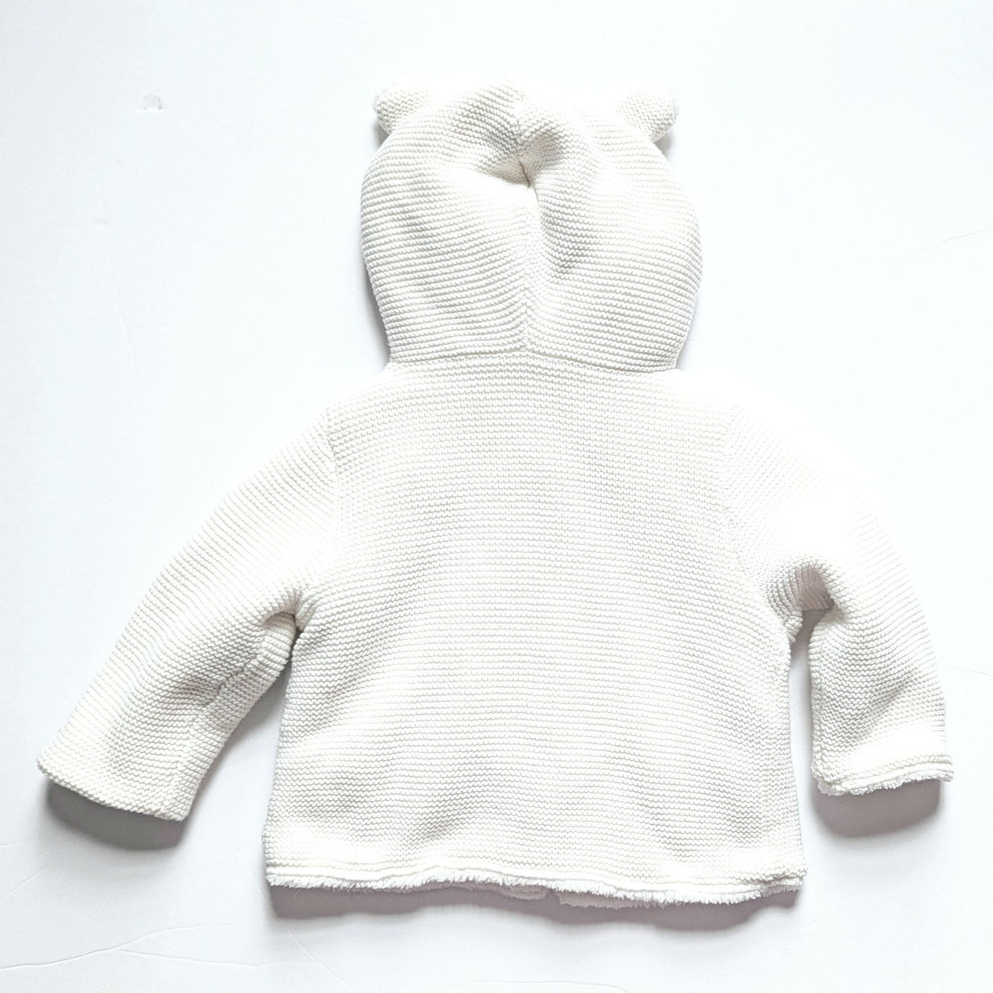 Baby Gap Ivory Sherpa Bear Ears Sweater Cardigan Jacket | Size 12-18 Months