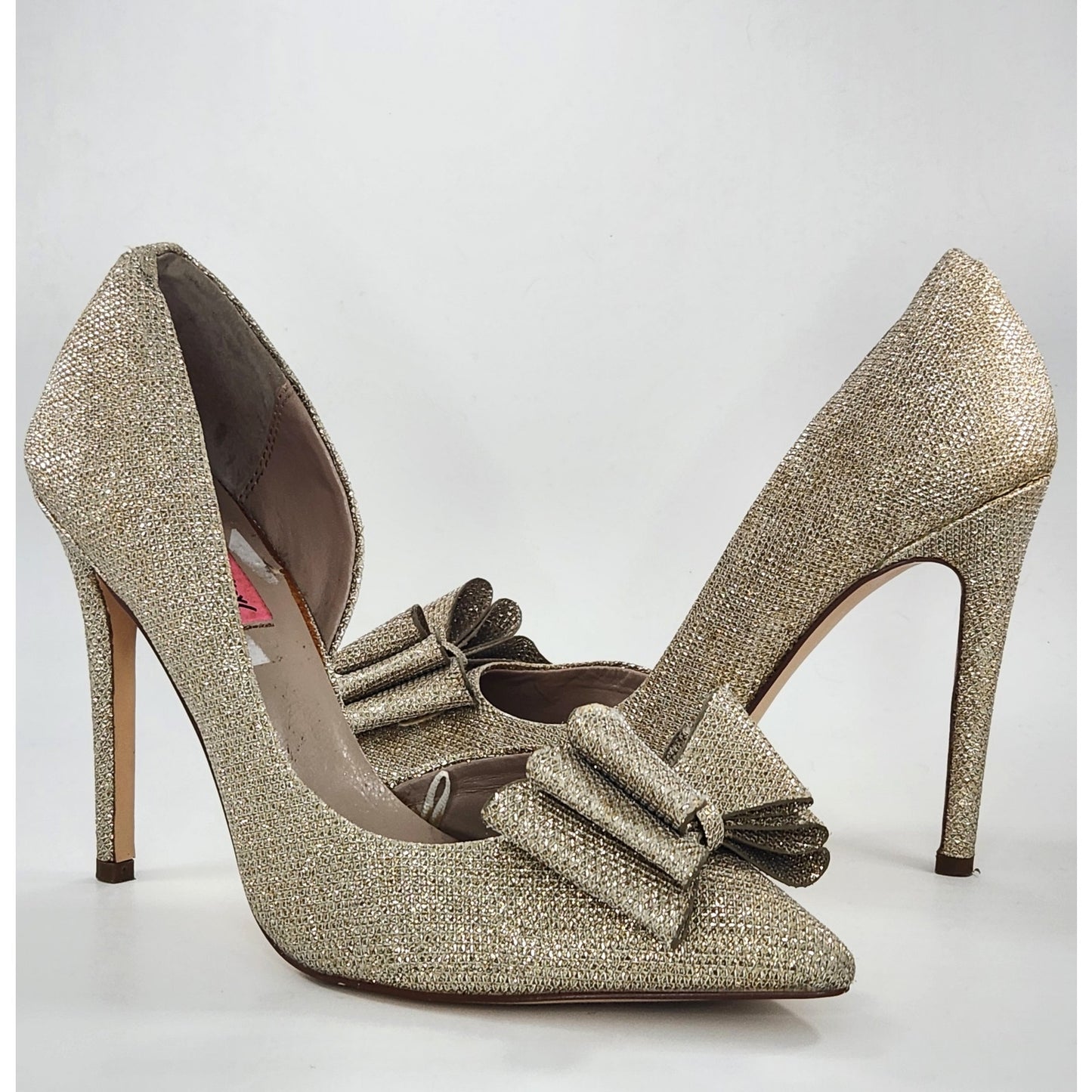 Betsey Johnson Women's Gold Glitter Prince d'Orsay Evening Pumps Size 8.5