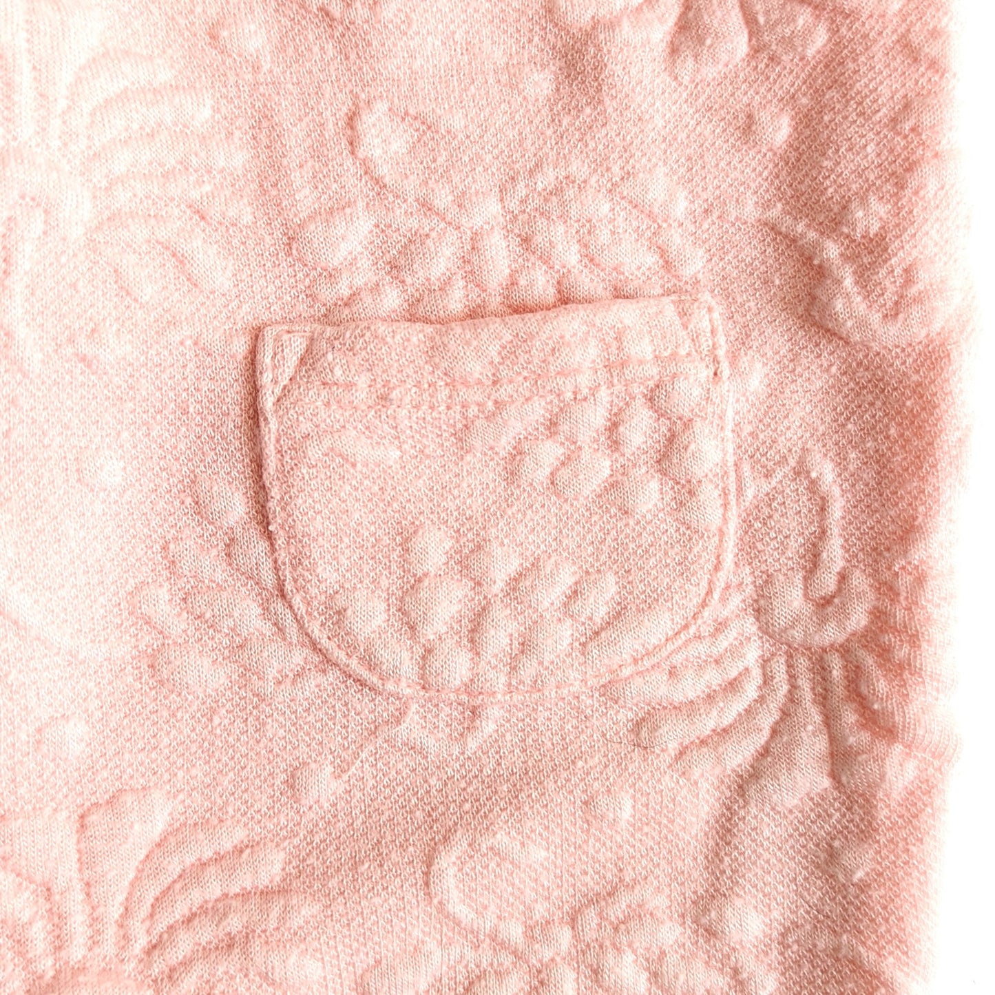 Janie and Jack Baby Girl Quilted One-Piece Jacquard Romper Strawberry Pink | Size 6-12M