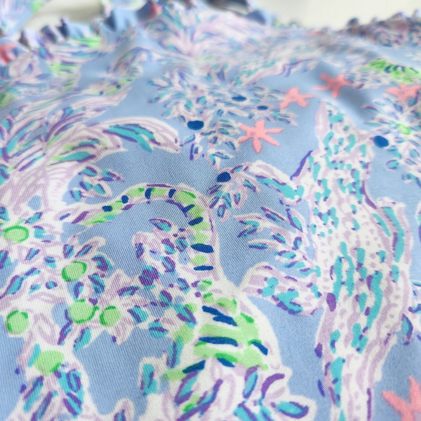 Lilly Pulitzer Luxletic Letitia Bra Tank – Blue Peri “The Turtle Package” – Size M