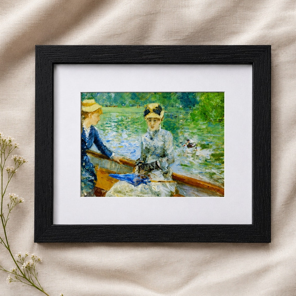 Summer's Day (Jour d'été) by Morisot | Impressionist Seine River Framed Print