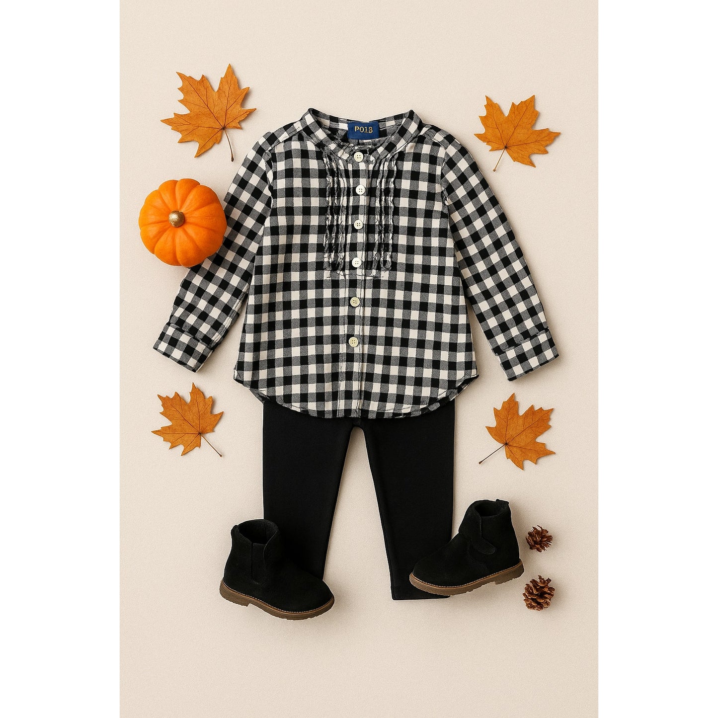 Black & White Plaid Flannel Tunic Shirt | Girls Size 3T