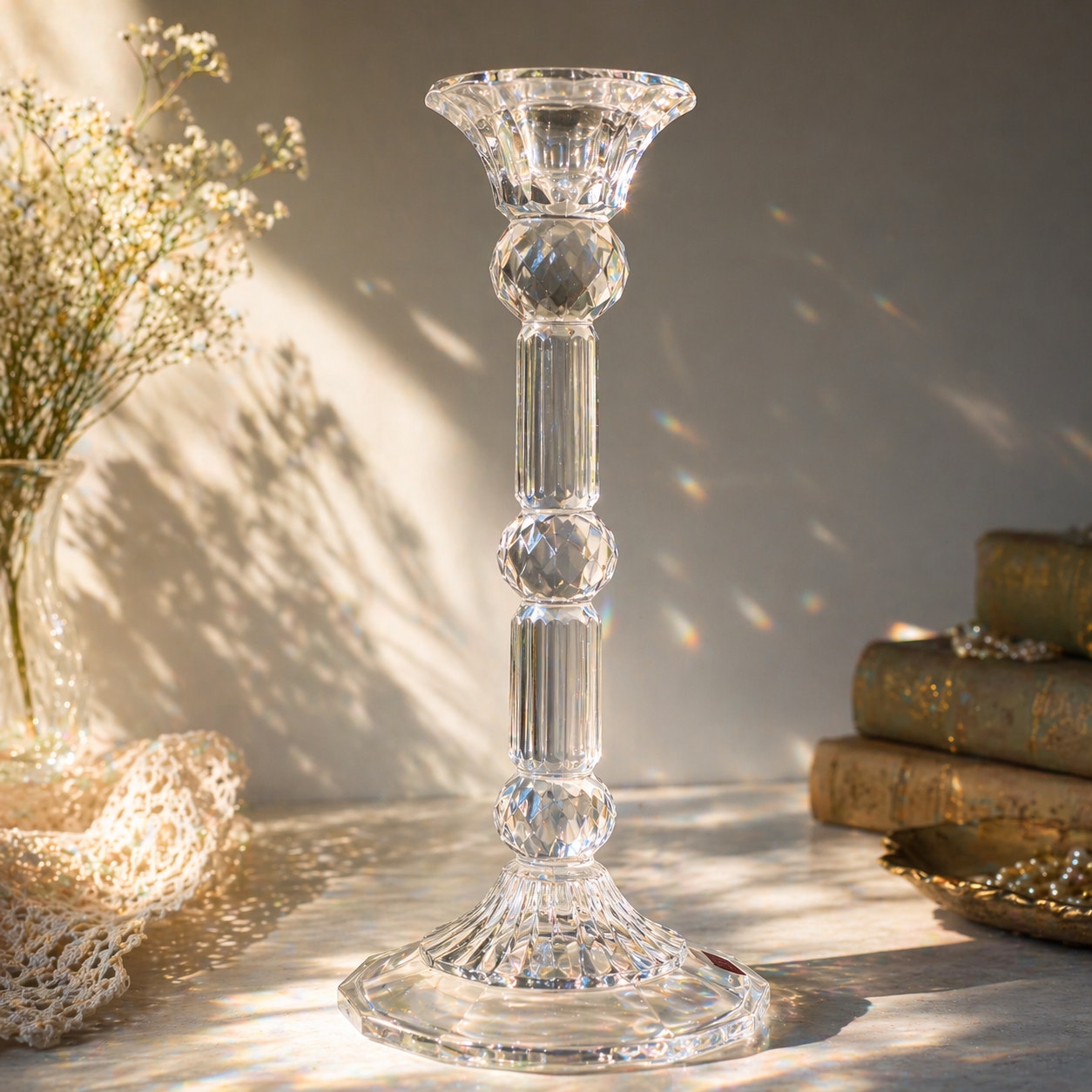 Vintage Fifth Avenue Crystal Pineapple Candlestick Holder