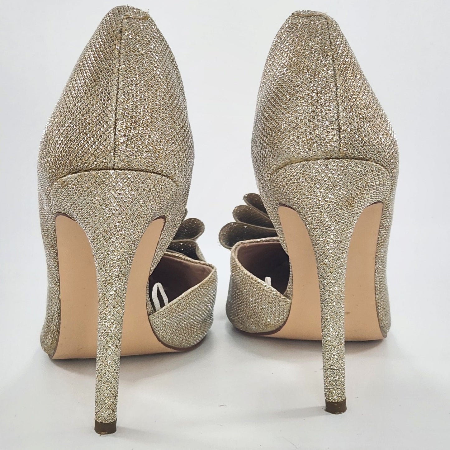 Betsey Johnson Women's Gold Glitter Prince d'Orsay Evening Pumps Size 8.5