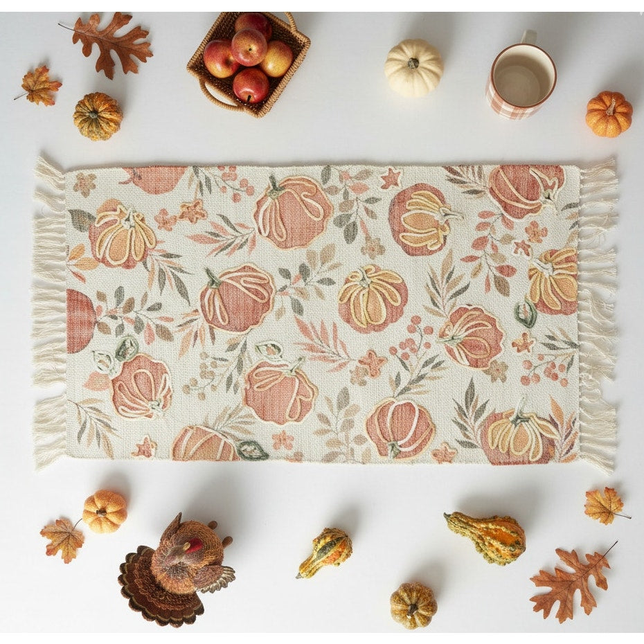 Pumpkin Harvest Utility Decorative Rug – 27″ × 45″ (NWT)
