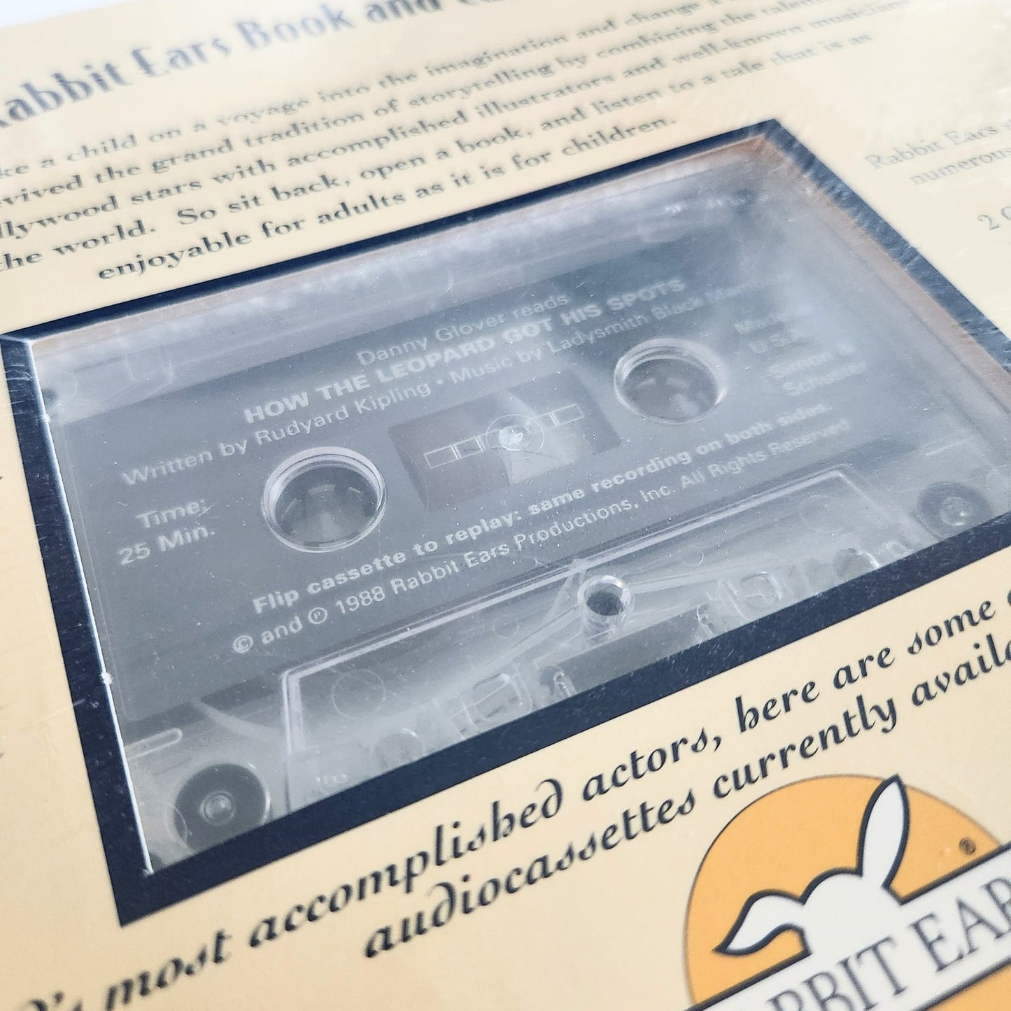 SEALED Rabbit Ears Vintage 80s Kids Book & Cassette How the Leopard Got His Spots Danny Glover