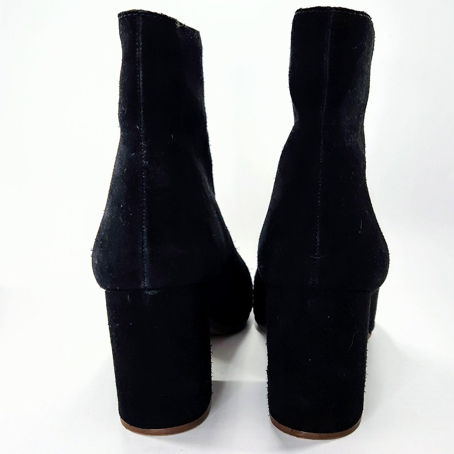 The Amalia Zip Ankle Boot in Suede True Black – Women's 10