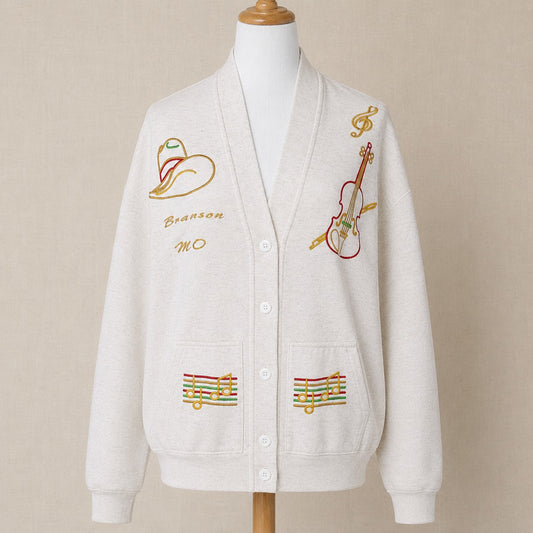 Vintage 1980s Unisex Sportswear Musical Branson Missouri Sweatshirt Cardigan Size L/XL