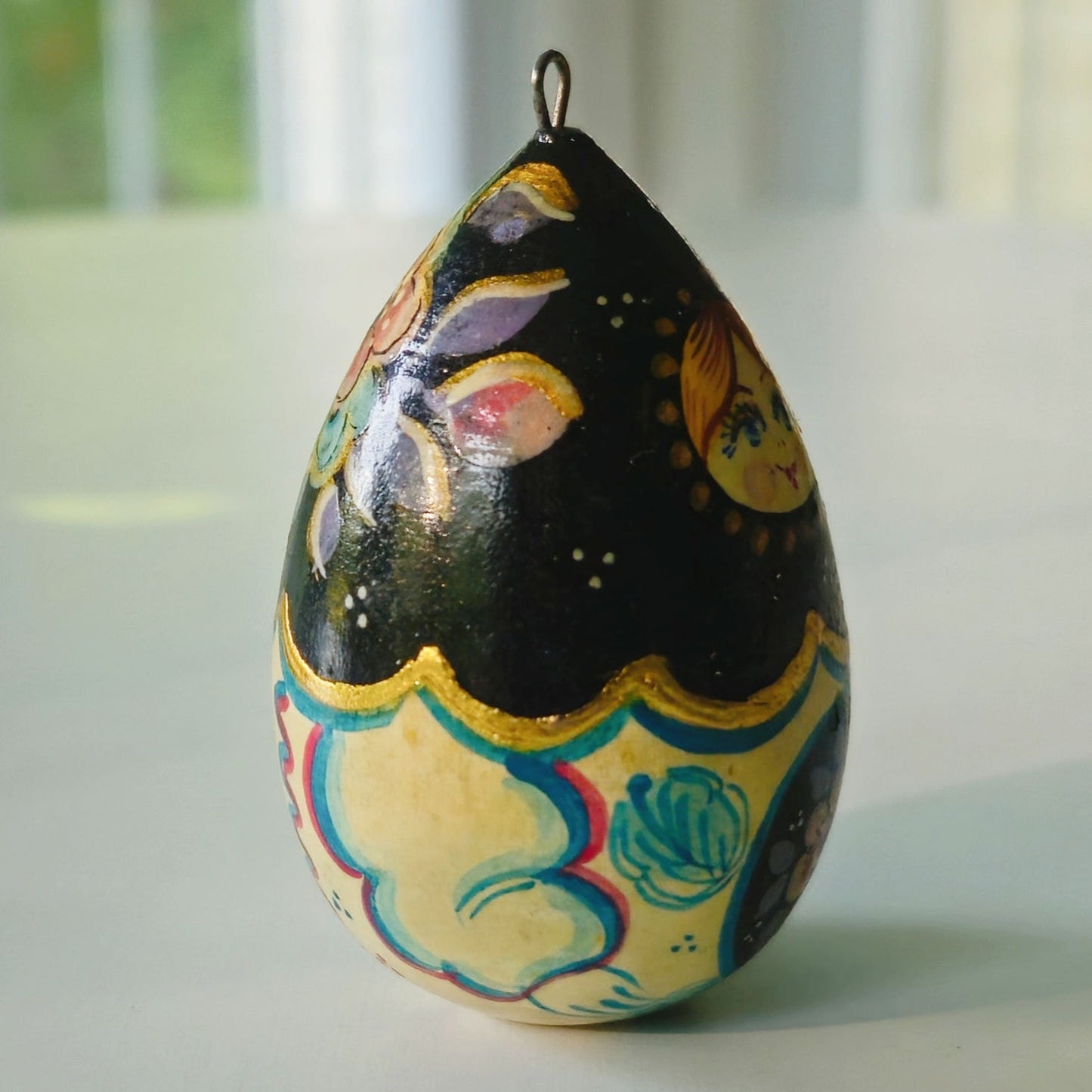 Vintage Hand Painted Russian Nesting Doll Ornament