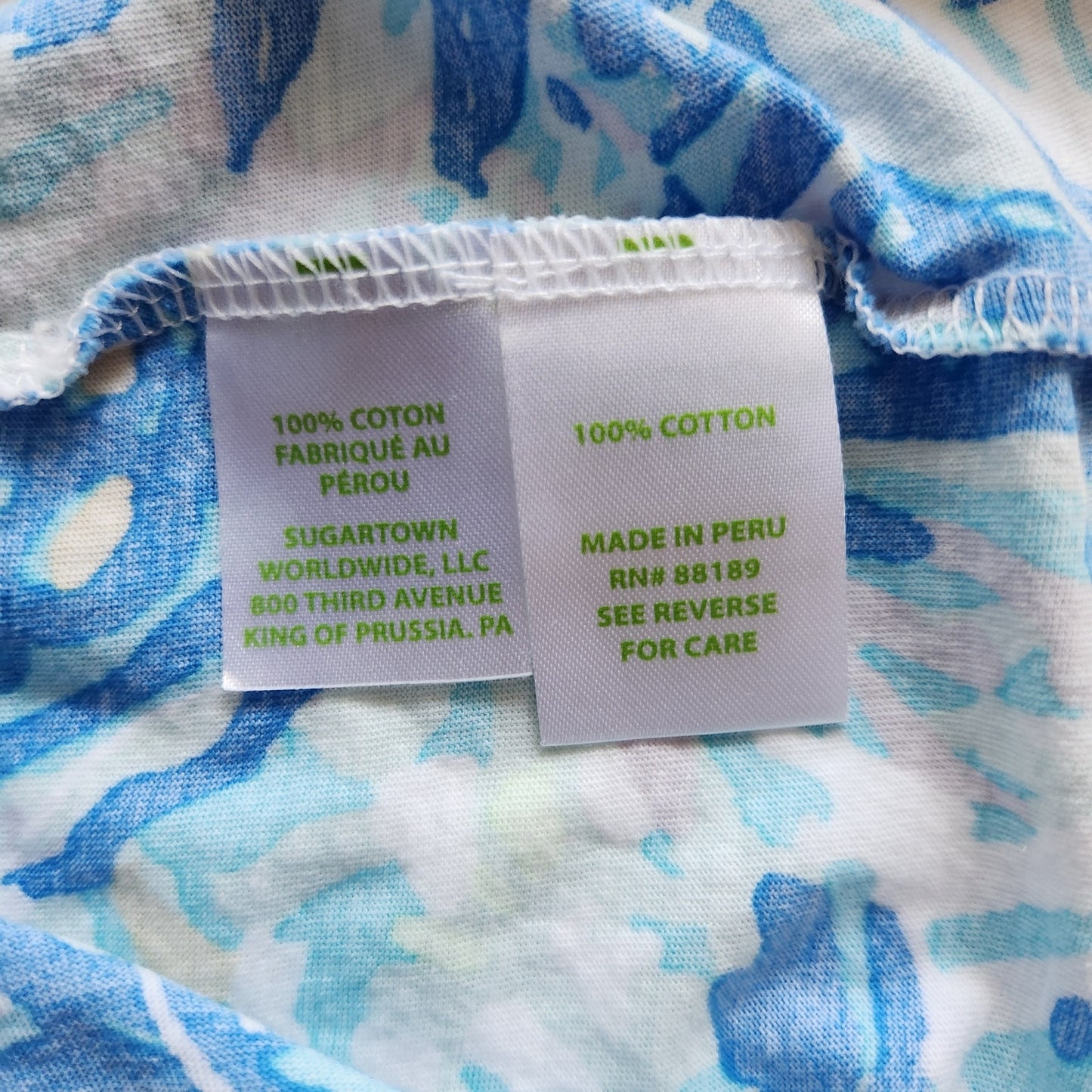 Lilly Pulitzer Girls Mini Linden Dress | XL 12-14 | Bennet Blue Shell Print Puff Sleeve Cotton