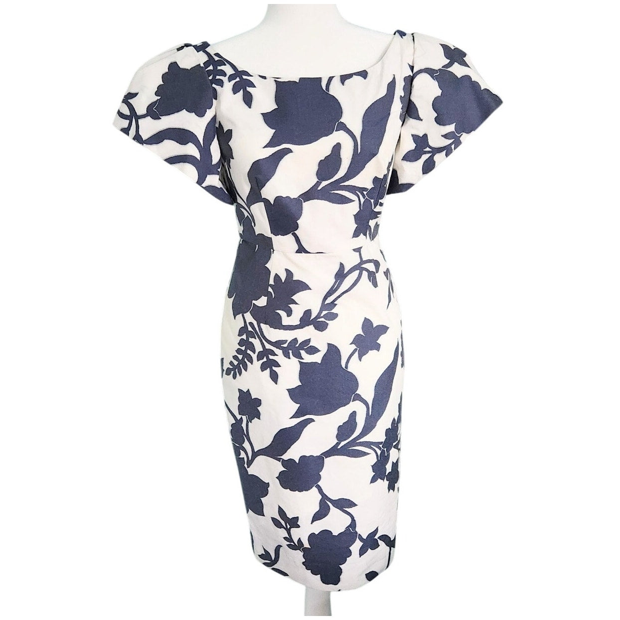 Milly Women's Floral Dakota Jacquard Dress In Navy Size 4
