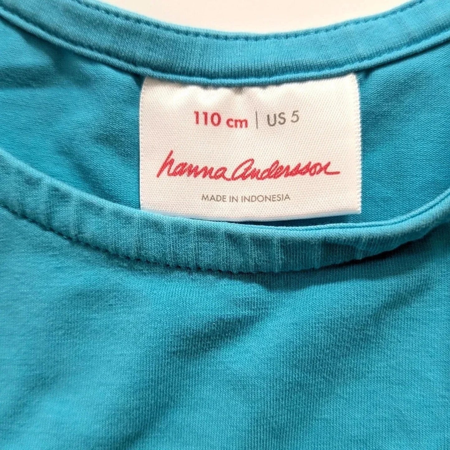 Hanna Andersson Turquoise Ruffle Play Dress | 100% Cotton | Girls Size 5 /110 cm