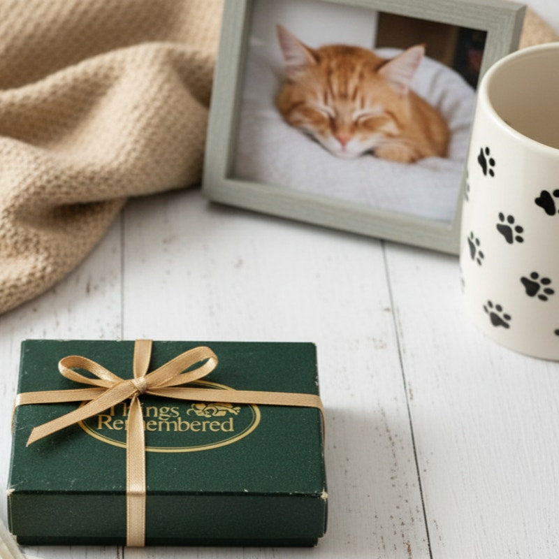 1990s Brass Cat Face Tag with Gift Box – Personalized “Boo-Boo” Pet ID Charm