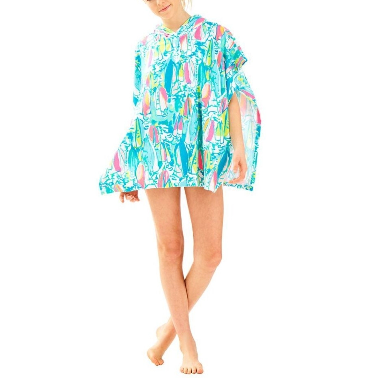 Lilly Pulitzer Girls Terry Lyra Hooded Swim Cover Up Beach Bae | Size XL 12-14