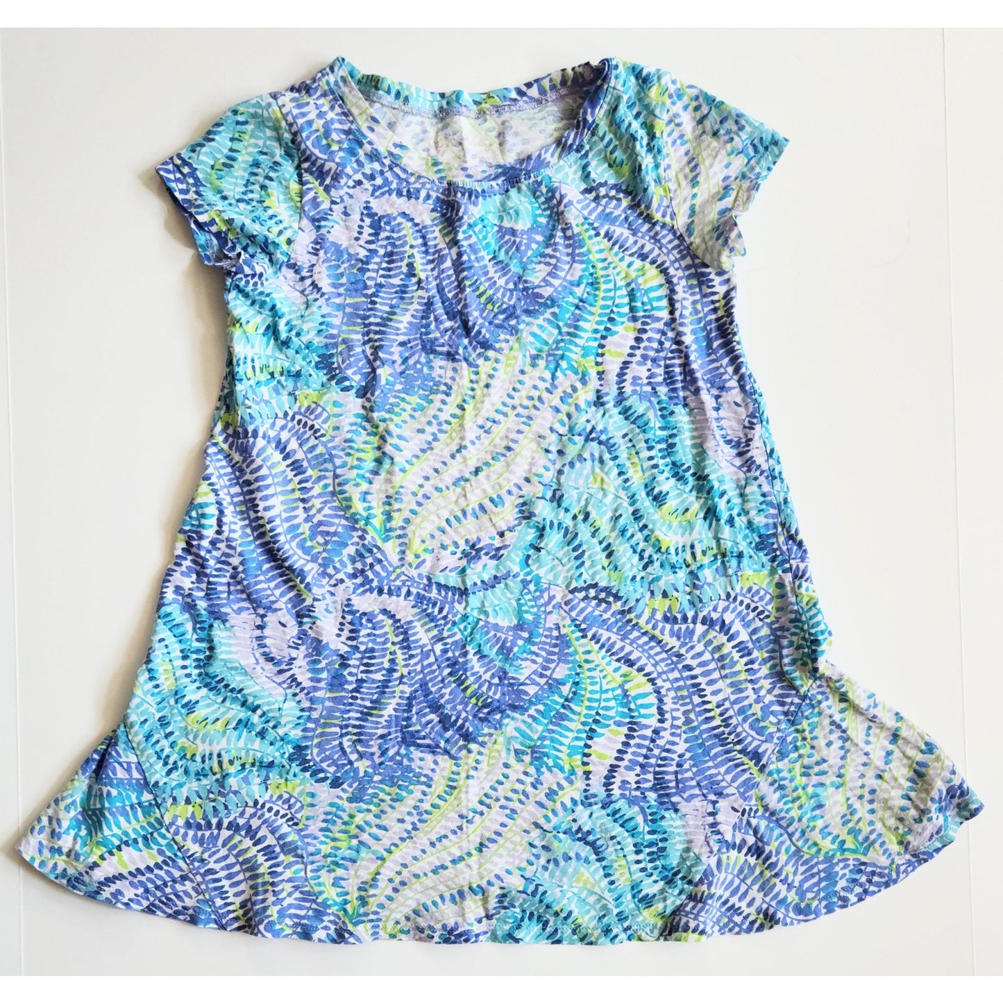 Lilly Pulitzer Girls Mara Dress Fantasea Blue Current Size M 6-7