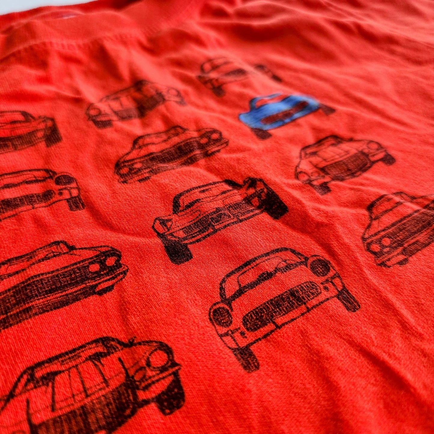 Hanna Andersson Kids Summer Transportation Tee Tangy Red Cars T-shirt Size 5 | 110 cm