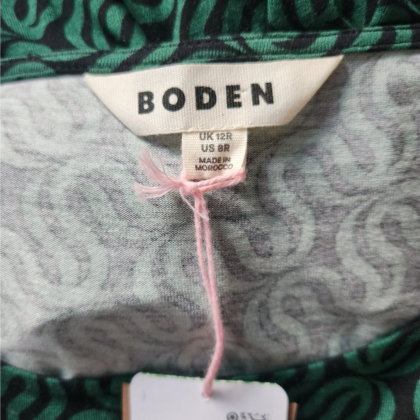 Abigail Long Sleeve Green Geo Jersey Dress | NWT | Women's US 8 UK 12