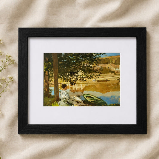 On the Bank of the Seine, Bennecourt by Monet | Impressionist Framed Print