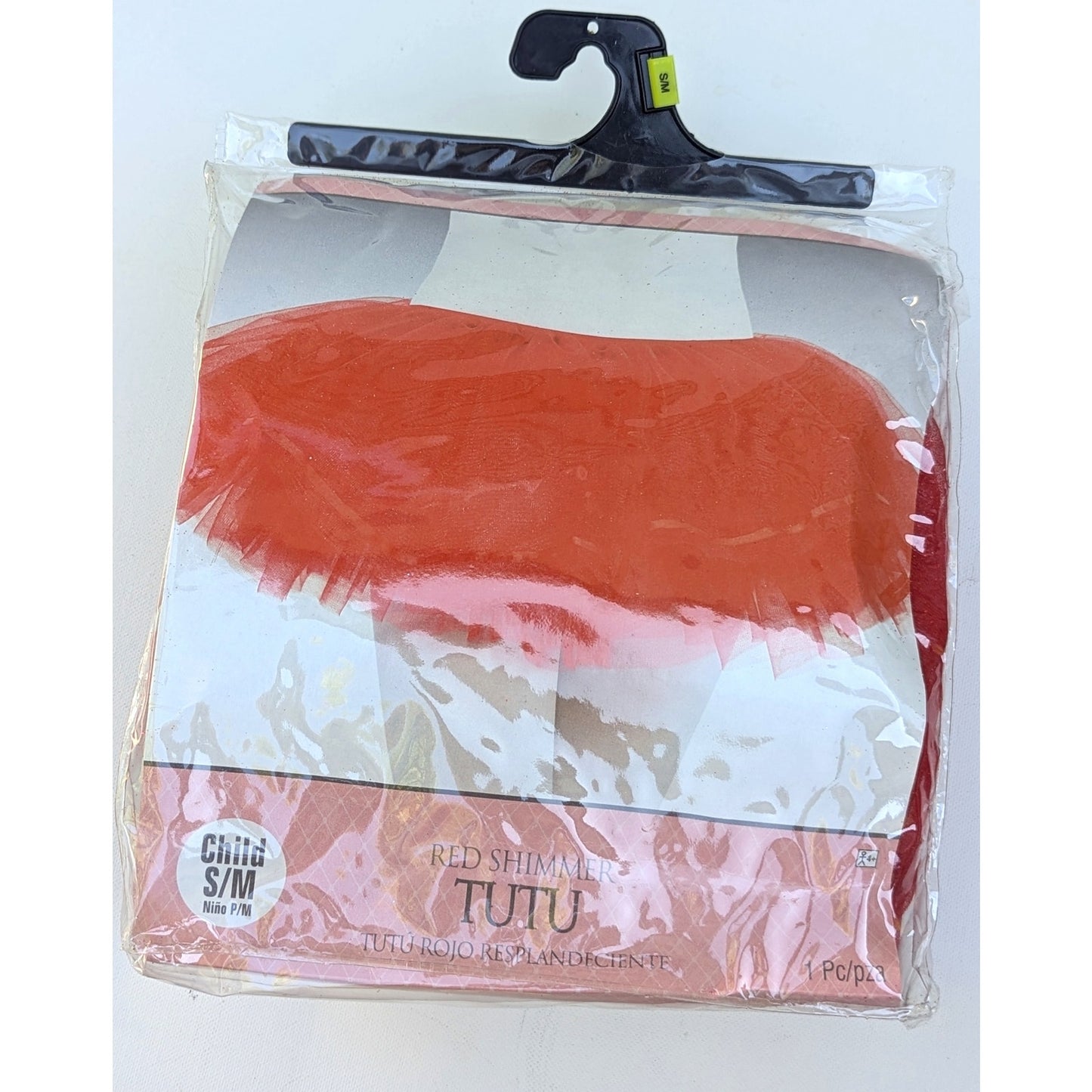 Red Shimmer Tutu Halloween Costume Kids Dress Up Girls S/M Up to Size 10 NIB