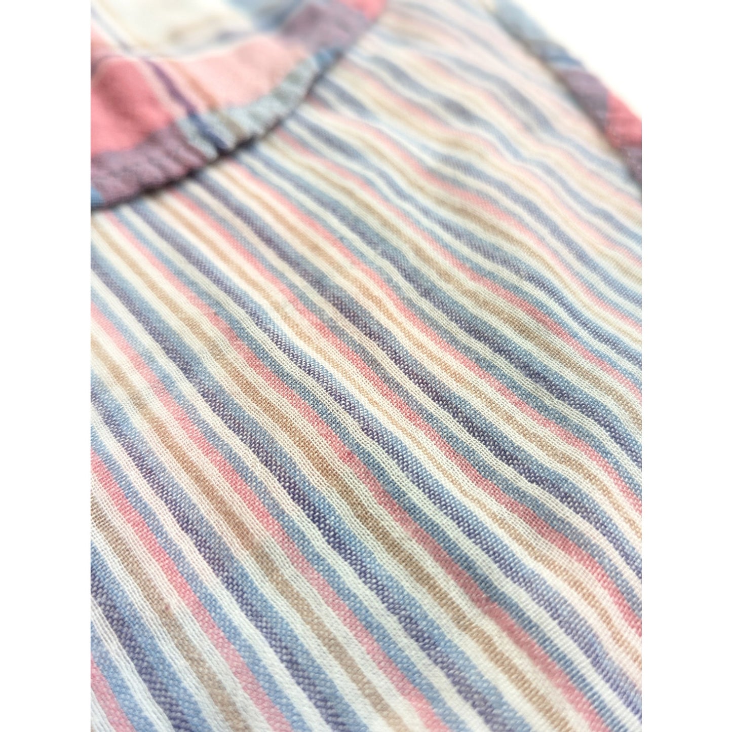 Anthropologie Holding Horses Plaid Tunic Top | Women’s 6 | Pink Mauve Blue Cotton Gauze | High Low Blouse