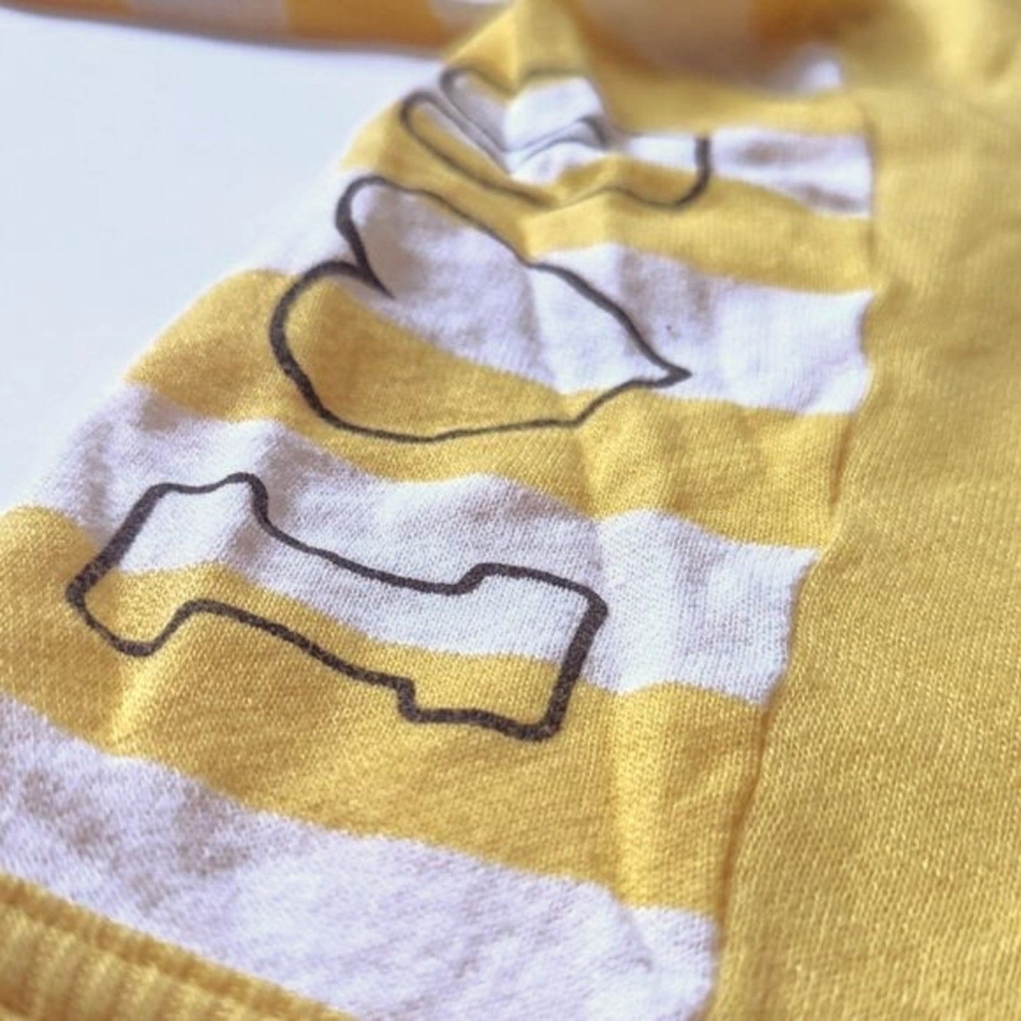 Vintage Carter’s 1980s Kids Sweater | Size 4 / 4T | Yellow & White Striped Zip Cardigan | “I ❤️ You” Sleeve | Made in USA