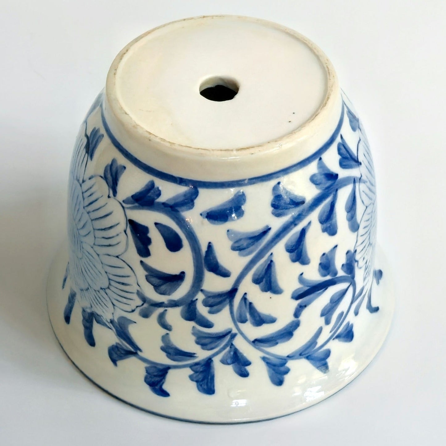1980s Blue & White Ceramic Planter Pot