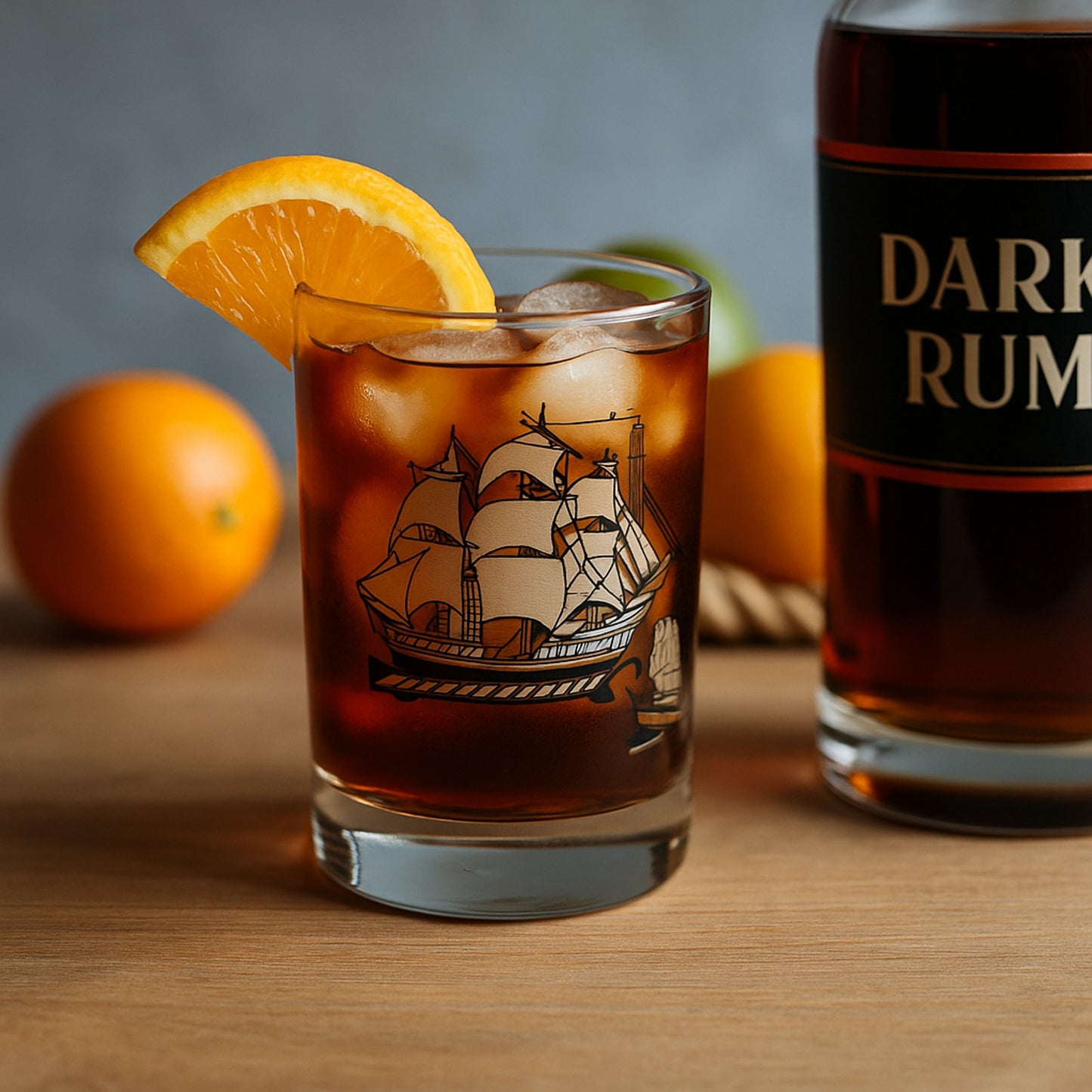 Set of 4 Vintage Mid-Century “Old Ships” Tumbler Cocktail Glasses