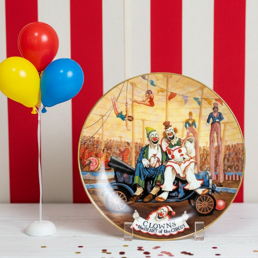 Ringling Bros. and Barnum & Bailey Vintage 1982 Collectors Plate • "Clowns" Greatest Show on Earth • Franklin Moody Art • Circus Memorabilia • 24K Gold Trim | Home Decor