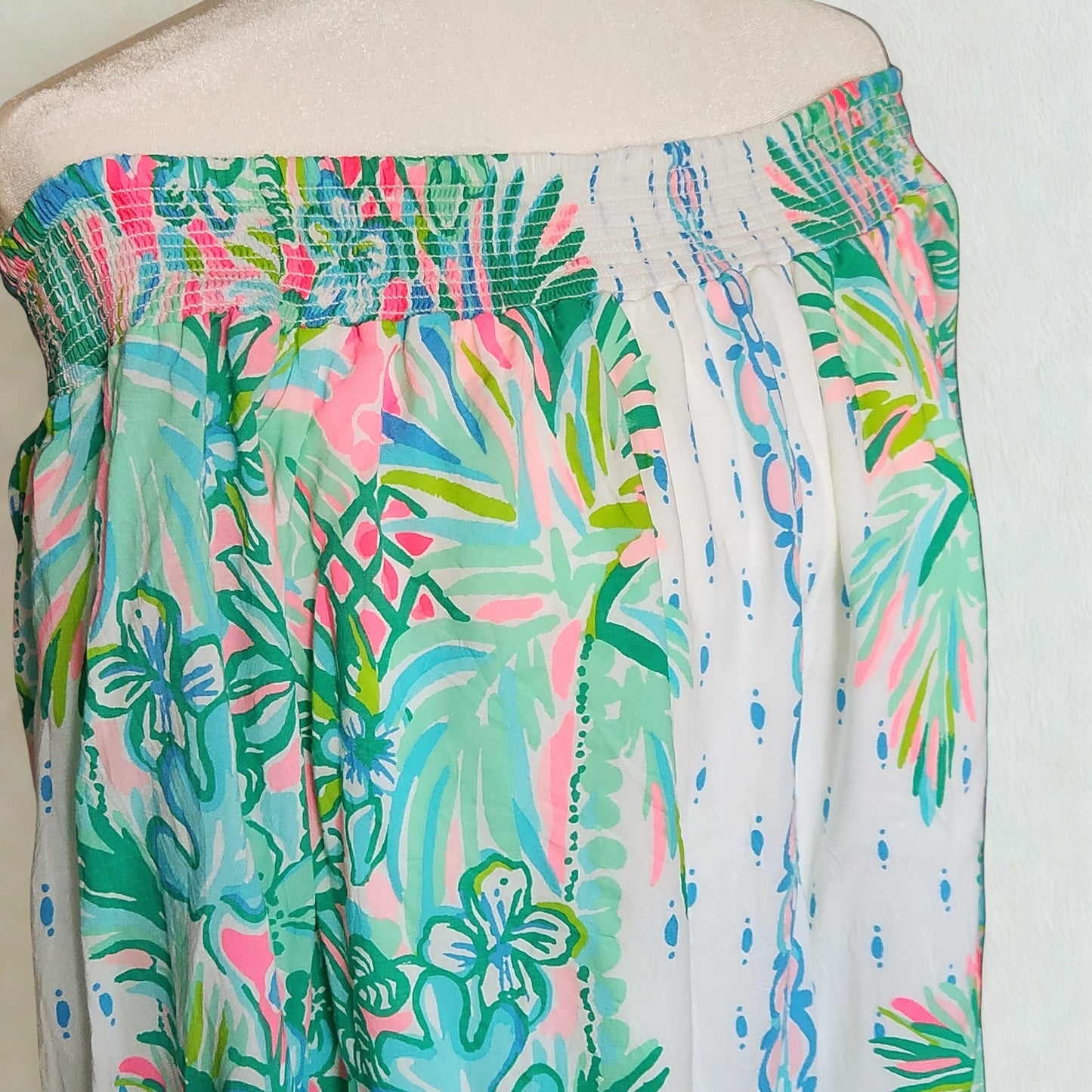 Lilly Pulitzer Women's Maryellen Off Shoulder Dress Coconut Row Pineapple Print Resort White Size M