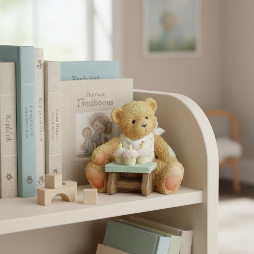 Vintage 1992 Cherished Teddies Age 3 “Three Cheers For You” Figurine | Priscilla Hillman for Enesco