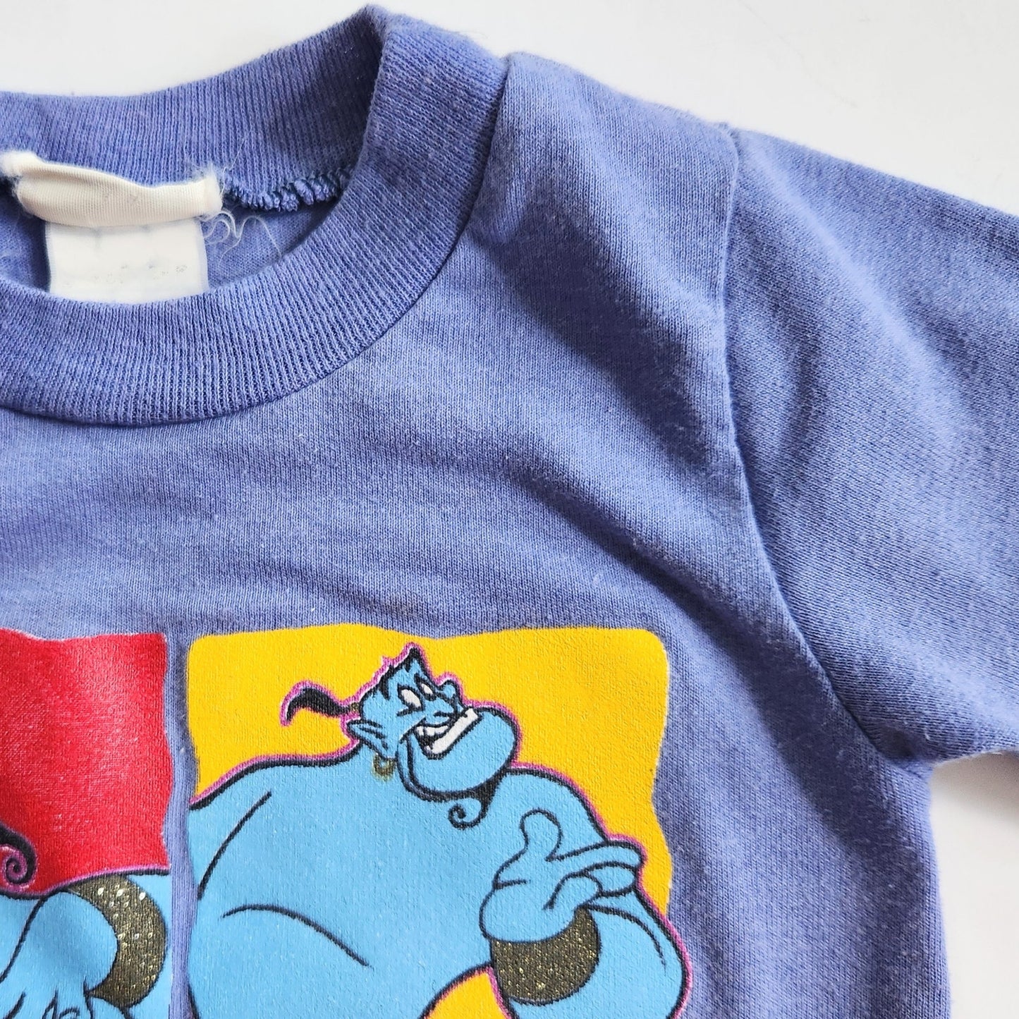Disney Vintage 1990s Aladdin Toddler Kids Genie Sparkle Blue T-shirt | Size 2T