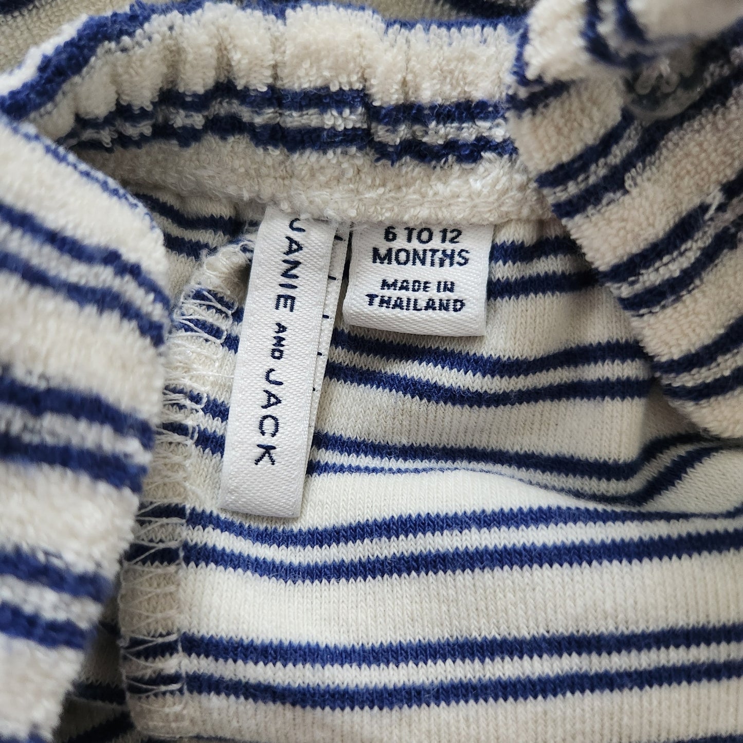 Janie and Jack Adjustable Baby Striped Terry Cloth Overall Size 6-12 months