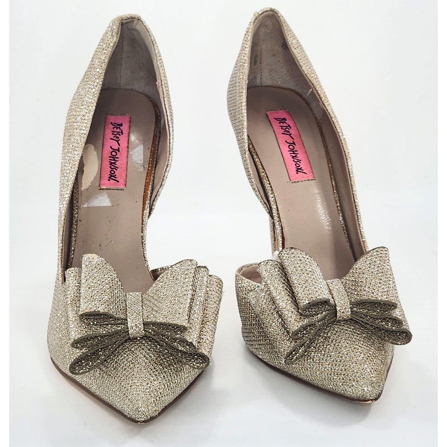 Betsey Johnson Women's Gold Glitter Prince d'Orsay Evening Pumps Size 8.5