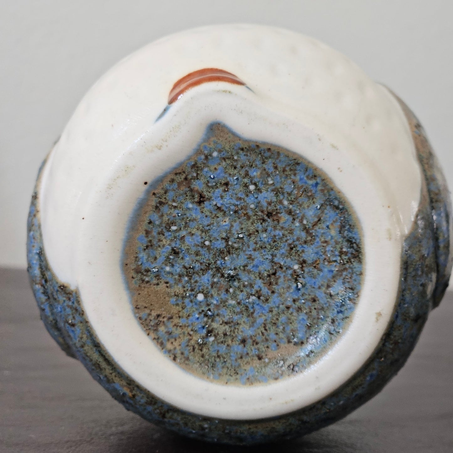 Vintage Owl Teapot Set with 2 Cups – 1970s Japanese Stoneware – Speckled Blue – Otagiri Style