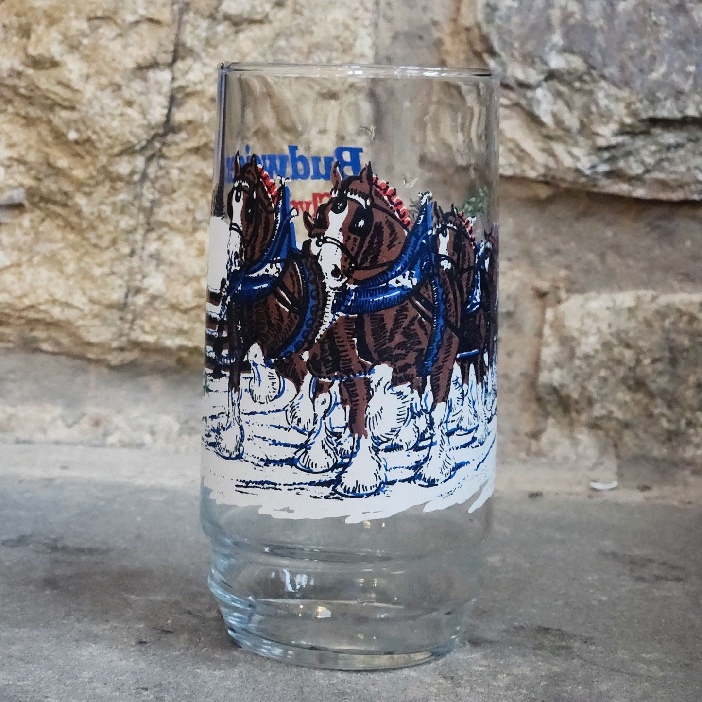 1995 Budweiser “Clydesdales Winter Scene” Highball Glasses – Set of 6