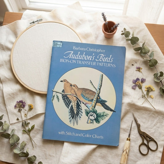 Vintage 1979 Dover Audubon Birds Iron On Transfer Patterns Embroidery Book