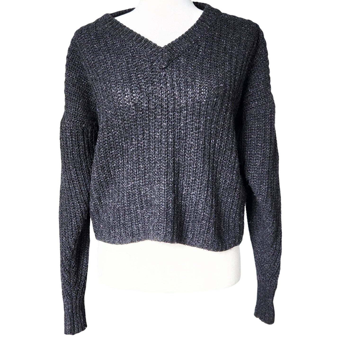 Pleat-Sleeve Pullover Sweater Ashland Slate | Italian Yarn Silk Blend | Women's XXS