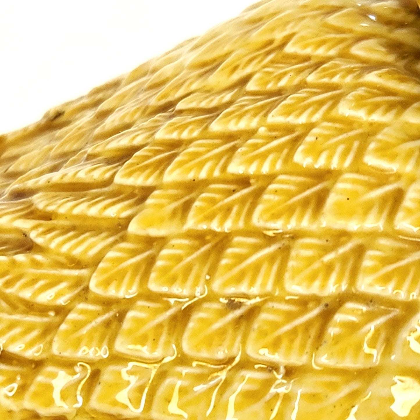 Antique Chinese Porcelain Miniature Yellow Glazed Preening Duck Figurine 1920s