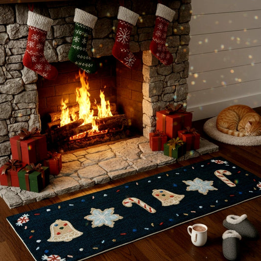 Rifle Paper Co x Loloi Green Cookies Holiday Runner Rug 20x60