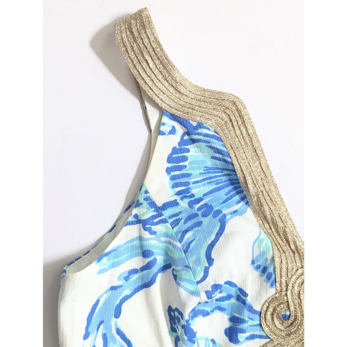 Lilly Pulitzer Women's Emery Barefoot Princess Metallic Soutache Shift Dress Size 2