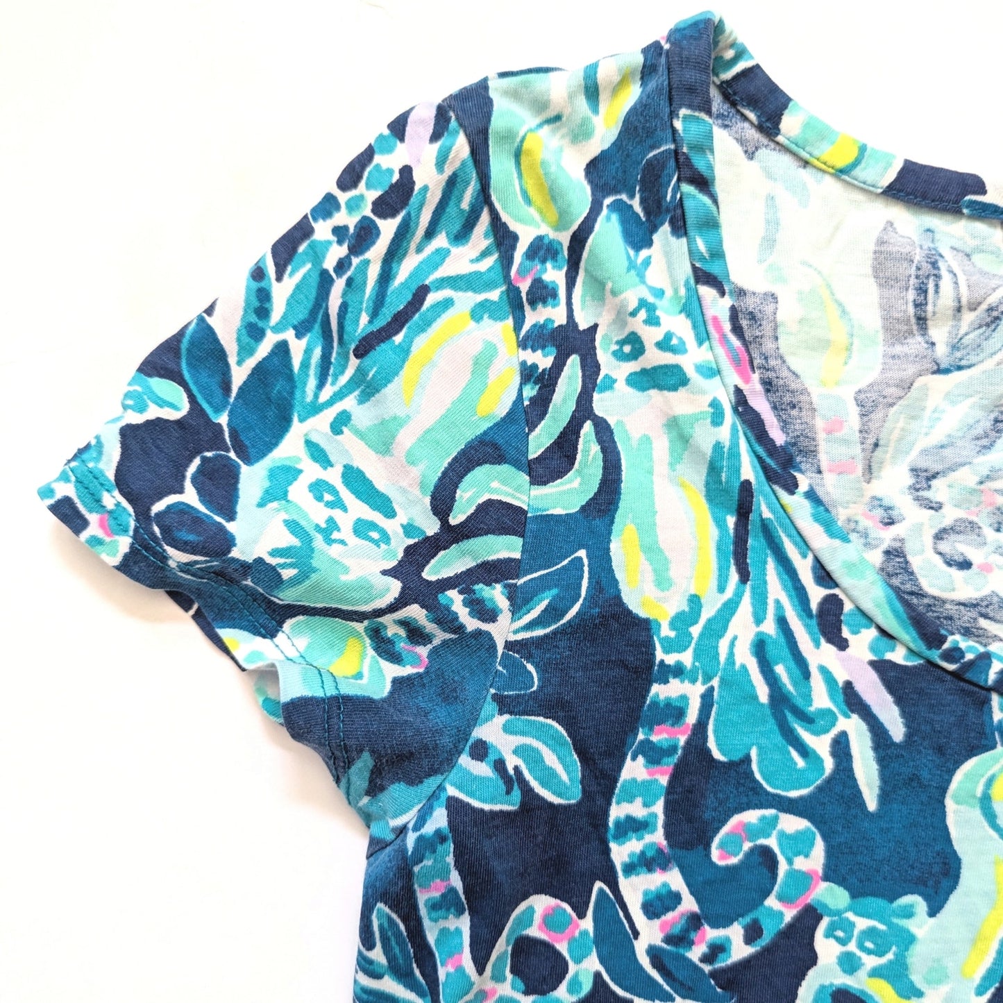 Lilly Pulitzer Beacon T-Shirt Dress | Tidal Wave Blue Lemurs Print | Women’s Size S Pima Cotton